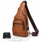 Sacoche Bandoulière Poitrine Cuir Camel – TORVEN