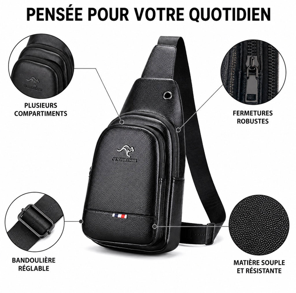 Sacoche Bandoulière en Cuir Poitrine – MARLOW