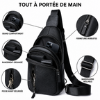 Sacoche Bandoulière en Cuir Poitrine - DRAVEN