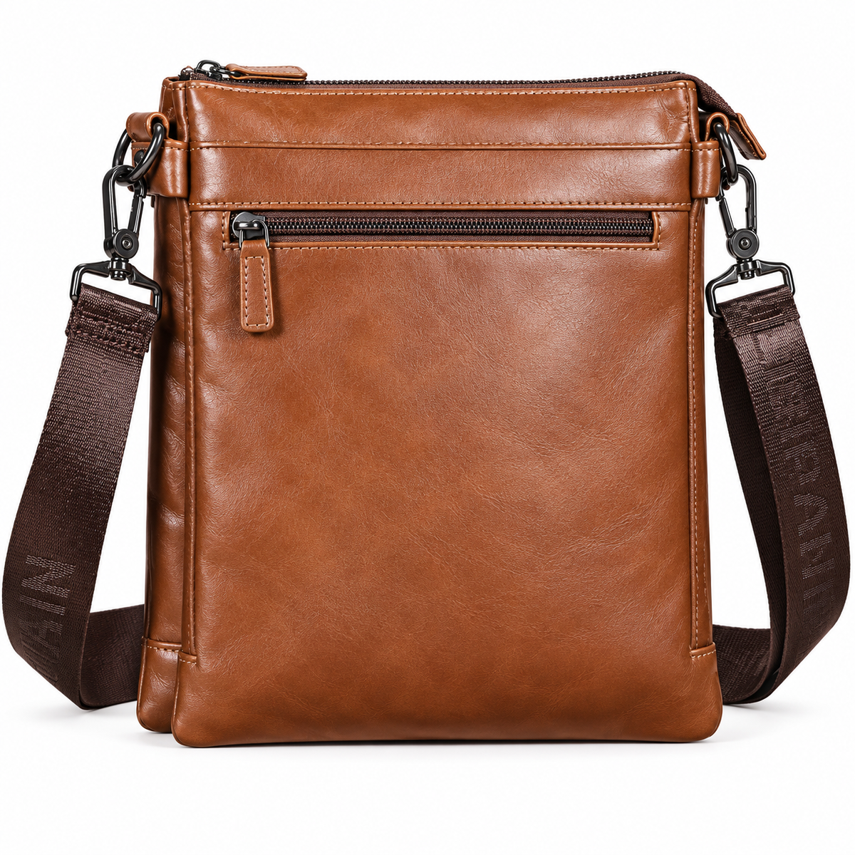 Sacoche Bandoulière Homme en Cuir de vache -  Cognac – Élégante & Spacieuse