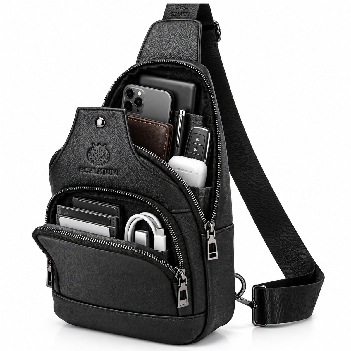 Sacoche Bandoulière en Cuir  Noir – TORVEN
