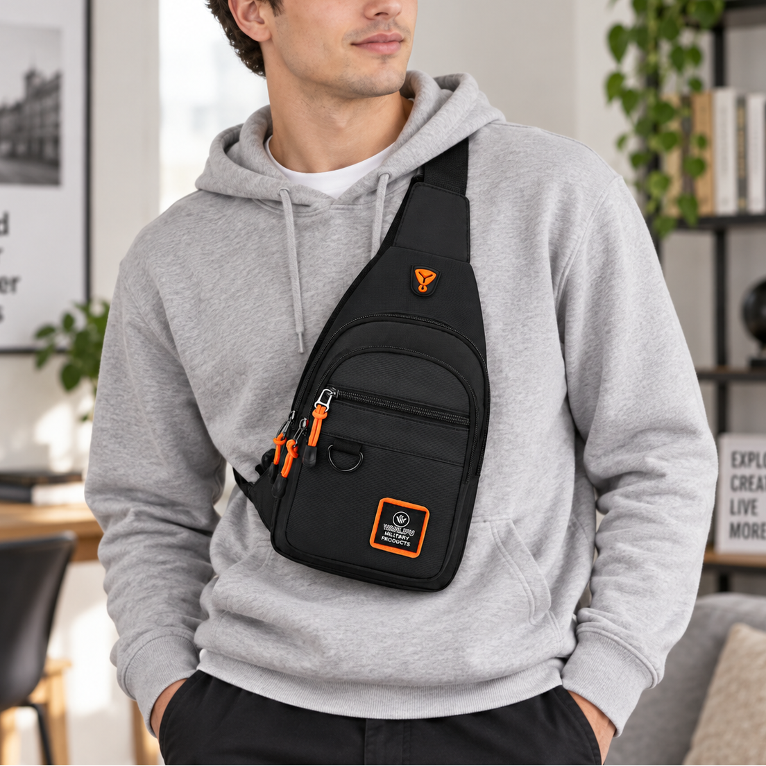 Sacoche Homme Havane – Format Vertical & Style Raffiné