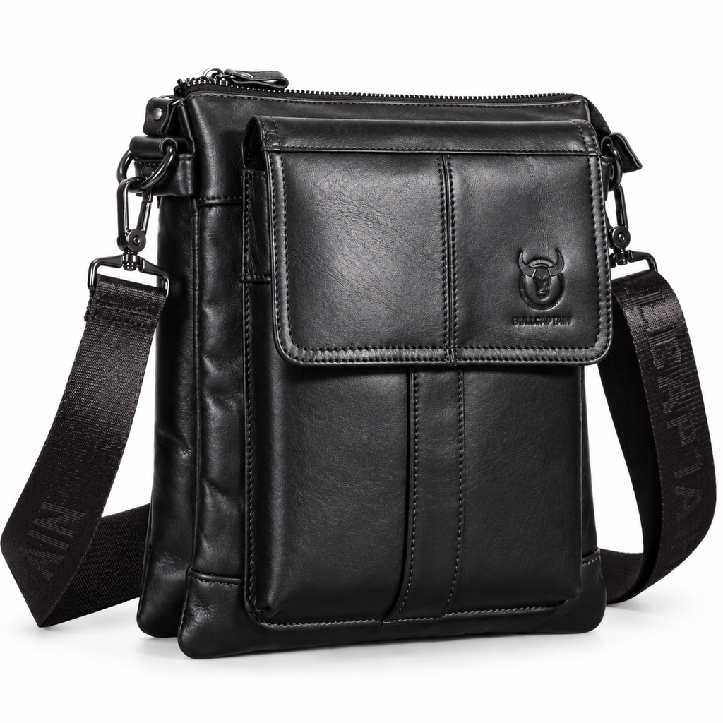 Sacoche Bandoulière Homme en Cuir de vache -  Cognac – Élégante & Spacieuse