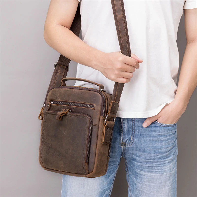 Sacoche Bandoulière en Cuir Vintage - GARRETT