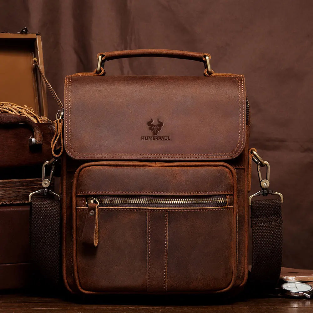 Sacoche en Cuir Véritable à Rabat Multipoche - FENWICK
