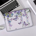 Sacoche Ordinateur Femme Motif Papillons Floral - VIOLETTE