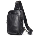 Sacoche bandoulière homme en cuir noir – Compacte et élégante