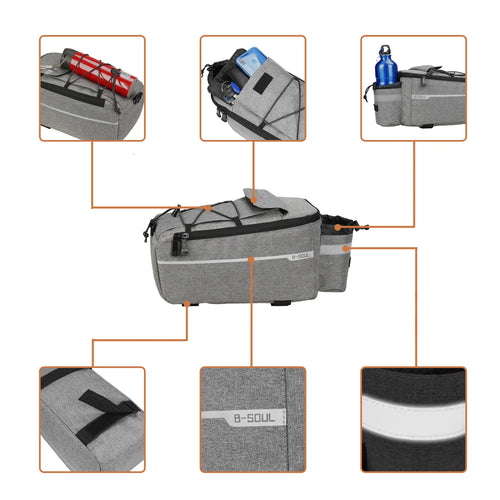 Electric folding rack bag for ground bikes, camel bag accessories, and rear seat bag for riding equipment
