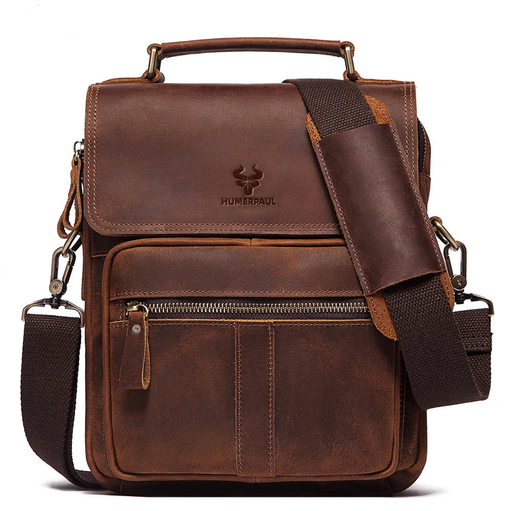 Sacoche en Cuir Véritable à Rabat Multipoche - FENWICK
