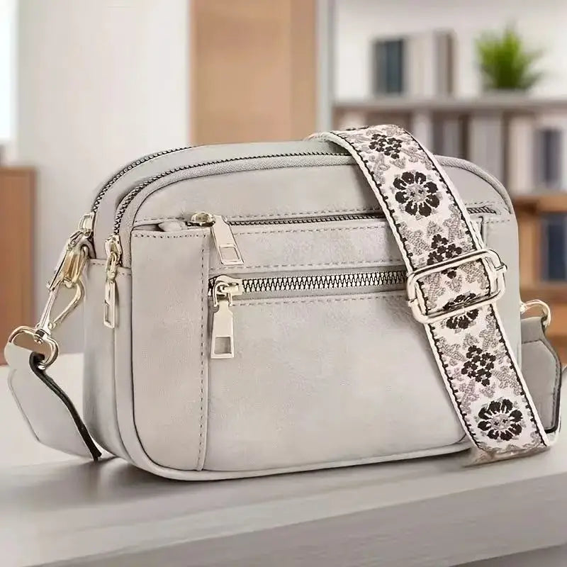 Sacoche Bandoulière Tendance Sangle Brodée  – NOÉMIE