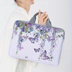 Sacoche Ordinateur Femme Motif Papillons Floral - VIOLETTE