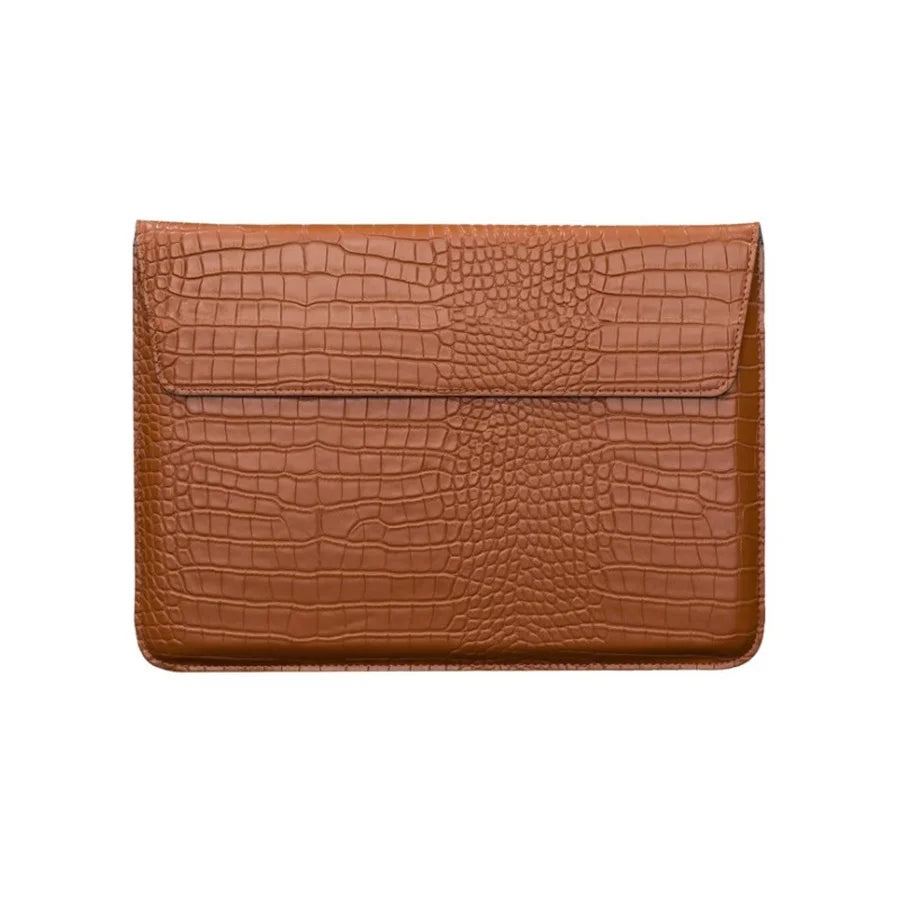 Sacoche Ordinateur Femme Cuir Motif Croco - ADÈLE