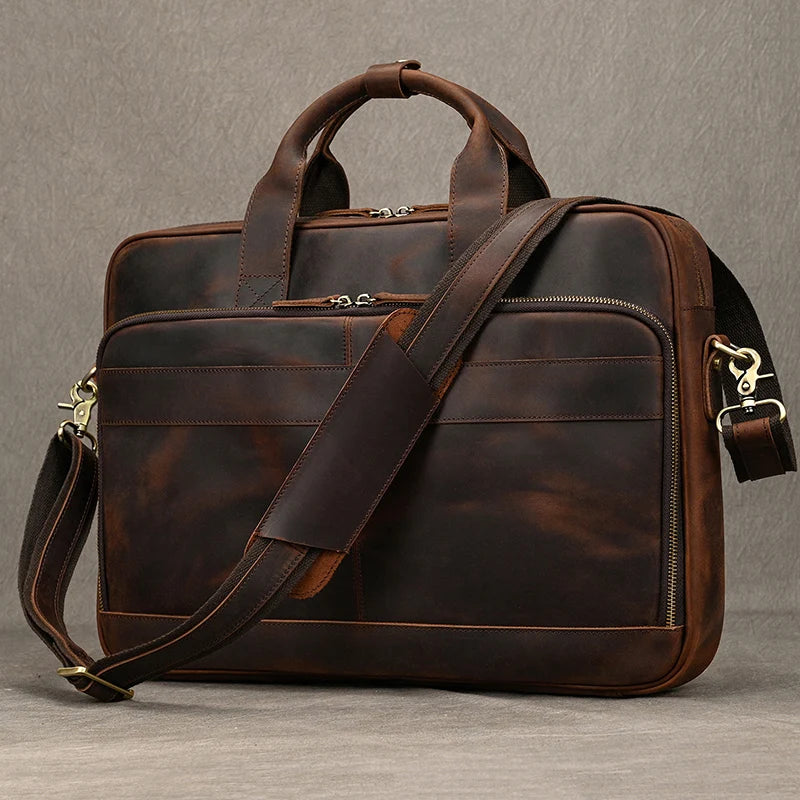 Sacoche Ordinateur Homme Cuir Grande Capacité - GUILLAUME