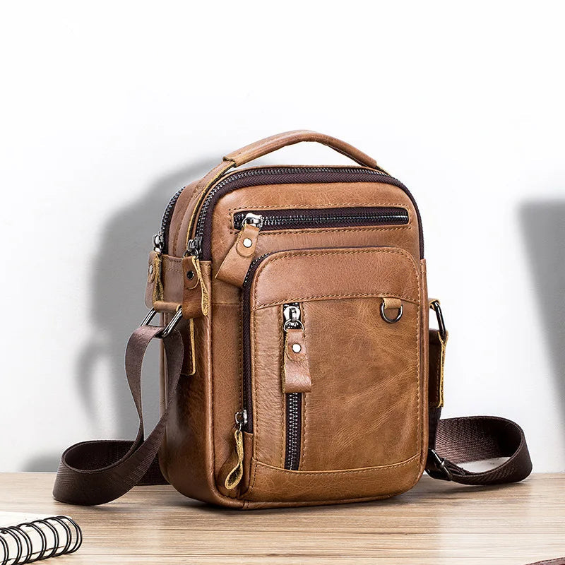 Sacoche Bandoulière en Cuir Multipoche - HOLDEN