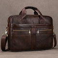 Luxury Brand Leather Men Laptop Bag 14 Inch Genuine Leather Business Bag Male Briefcases Work Tote With Strap Male Messenger Bag