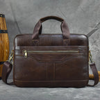 Luxury Brand Leather Men Laptop Bag 14 Inch Genuine Leather Business Bag Male Briefcases Work Tote With Strap Male Messenger Bag
