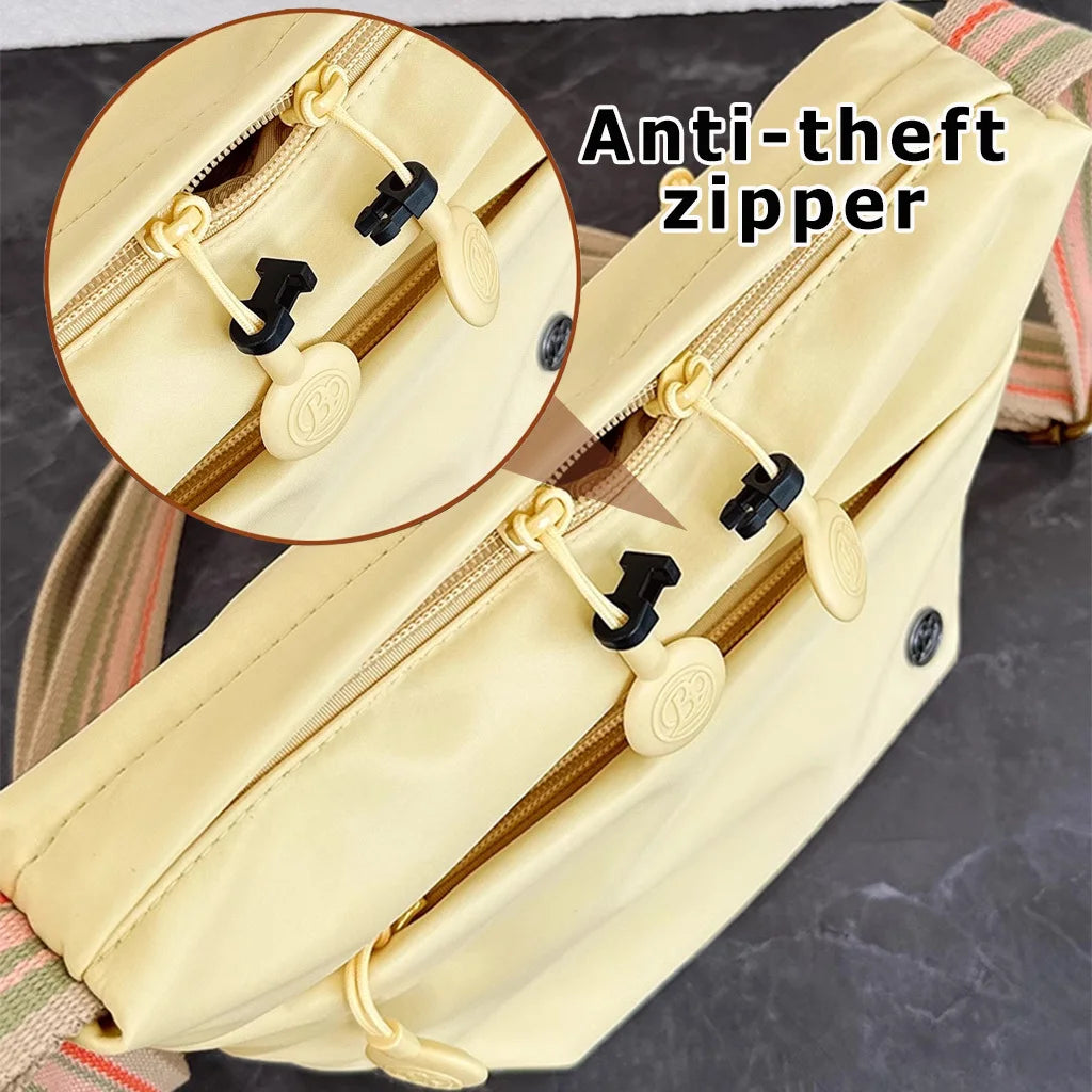 Ultra-light Nylon Crossbody Bag for Women Adjustable Wide Strap Lightweight Women's Bag Zipper Closure Stylish Messenger Bag
