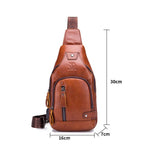 Sacoche Poitrine en Cuir avec Port USB - ROARKE