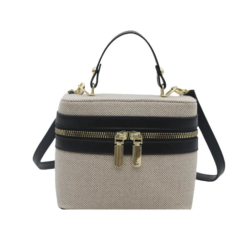 Vintage Fashion Patchwork Women's Bag 2026 Summer Newest Elegant Single Shoulder Trendy Box Handbag Crossbody Bags