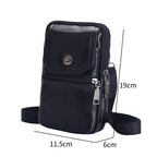 2026 Men's Messenger Bag Cowhide Leather Bag Mobile Phone Pouch Men Wallet Small Travel Waist Bag Male Multi-Pockets Chest Bag