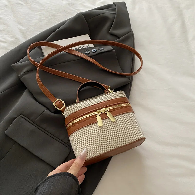 Vintage Fashion Patchwork Women's Bag 2026 Summer Newest Elegant Single Shoulder Trendy Box Handbag Crossbody Bags