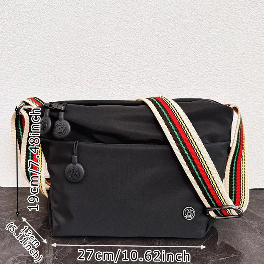 Ultra-light Nylon Crossbody Bag for Women Adjustable Wide Strap Lightweight Women's Bag Zipper Closure Stylish Messenger Bag