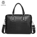 SCHLATUM Genuine Leather Crocodile Grain Briefcases Hard For Men 15.6 Inch Laptop Briefcase Bags Computer Bag Luxury Handbags
