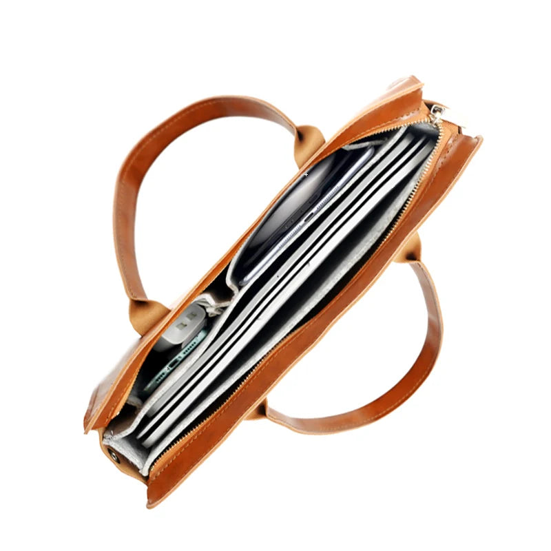 Sacoche Ordinateur Cuir Minimaliste - CÉSAR