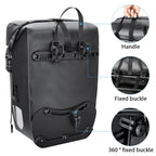NEWBOLER  Bike Pannier Bag 27L Big Capacity Waterproof Rear Rack Black Travel Bicycle Bag Electric Bike Rear Seat Trunk Bag