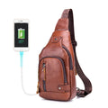Sacoche Poitrine en Cuir avec Port USB - ROARKE