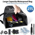 NEWBOLER  Bike Pannier Bag 27L Big Capacity Waterproof Rear Rack Black Travel Bicycle Bag Electric Bike Rear Seat Trunk Bag