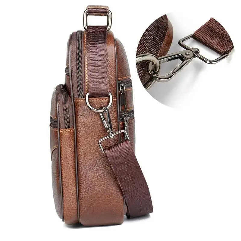 Sacoche Bandoulière Cuir Multipoche – BRENNO
