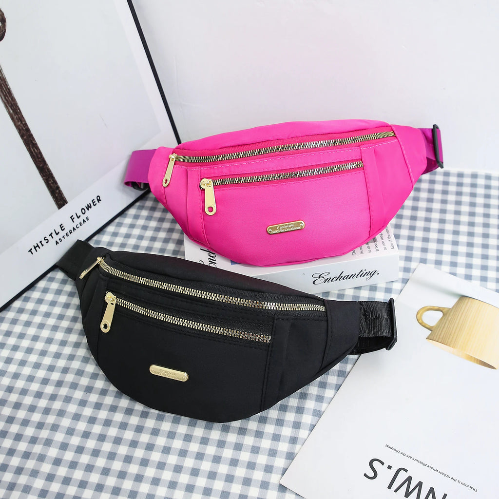 Sacoche Banane Zips Dorés Multipoche - ÉMILIE