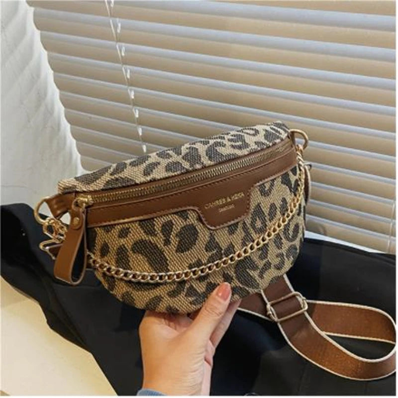 Sacoche Bandoulière Banane Femme Léopard | ÉLINA