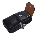 2026 Men's Messenger Bag Cowhide Leather Bag Mobile Phone Pouch Men Wallet Small Travel Waist Bag Male Multi-Pockets Chest Bag