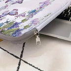 Sacoche Ordinateur Femme Motif Papillons Floral - VIOLETTE