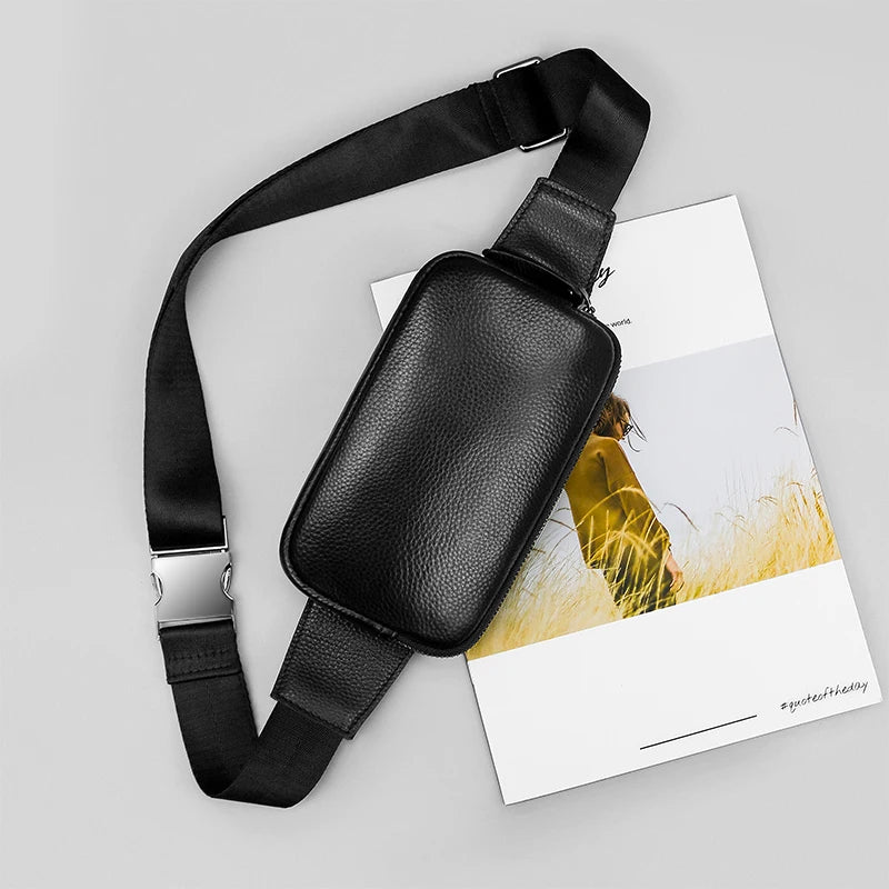 Sacoche Banane Cuir Noir Compacte - GASPARD