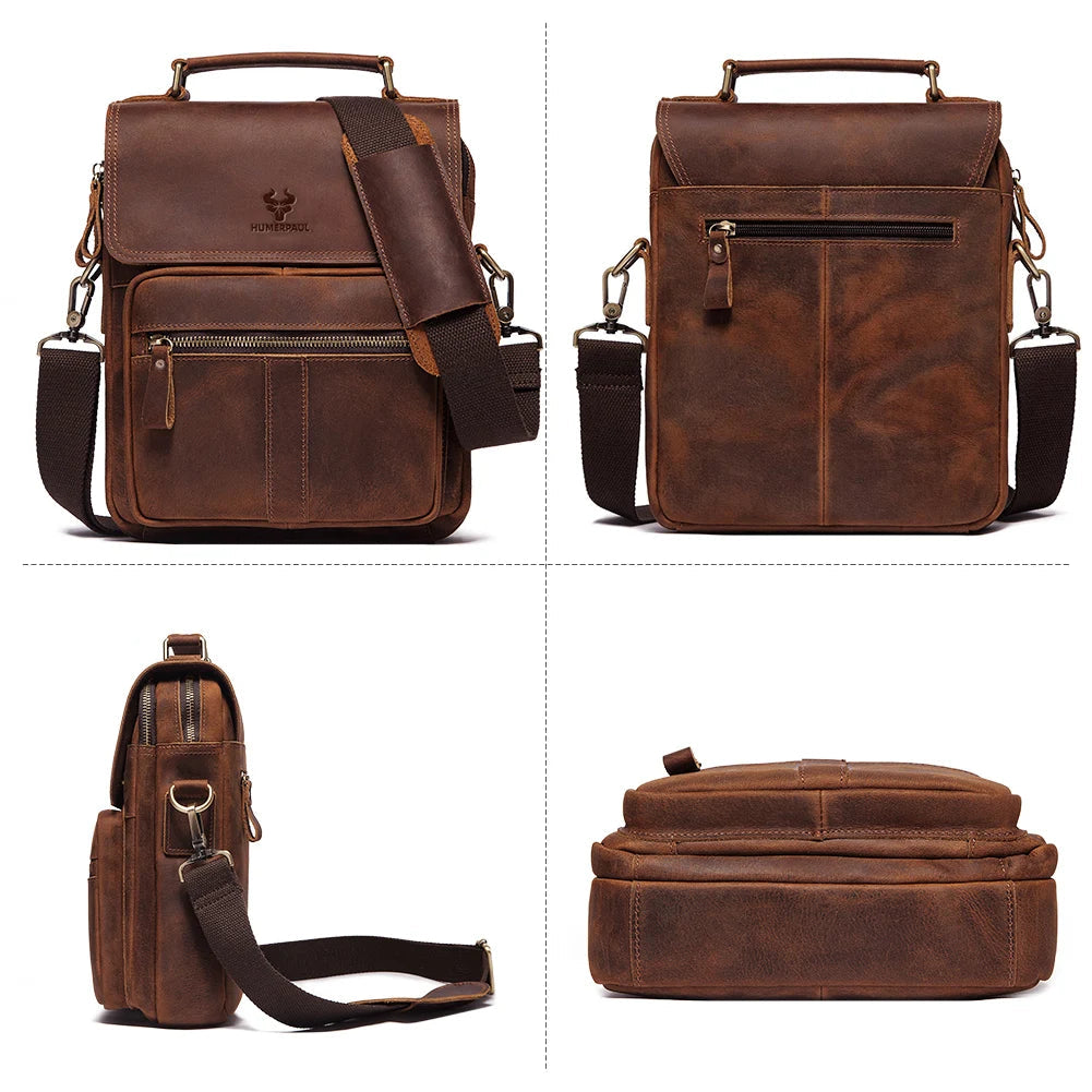 Sacoche en Cuir Véritable à Rabat Multipoche - FENWICK