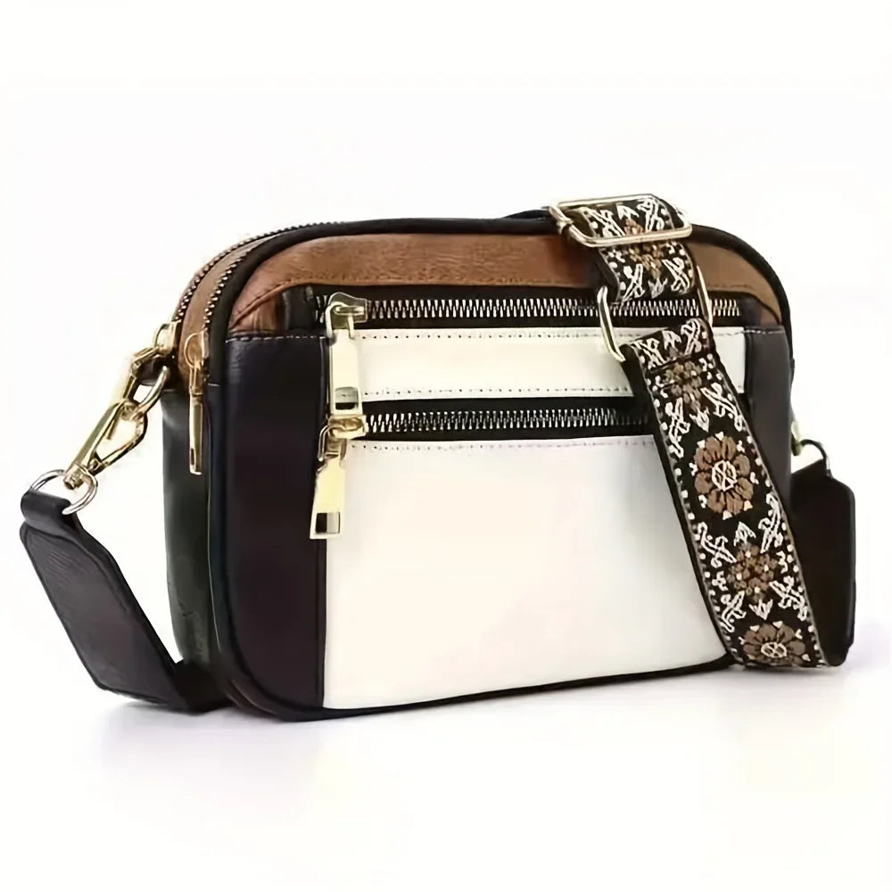 Sac Bandoulière Tendance Sangle Brodée  – NOÉMIE