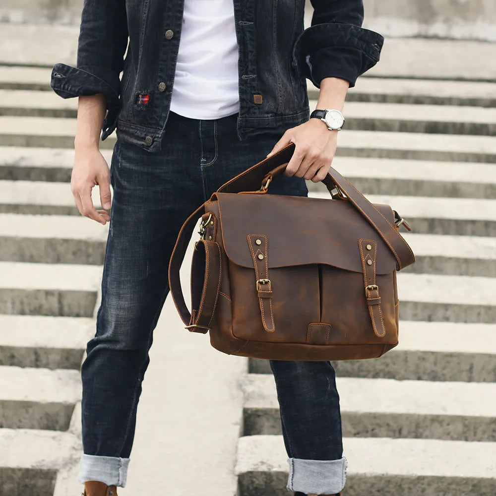 Sacoche Ordinateur Homme Cuir Vintage - RAPHAËL