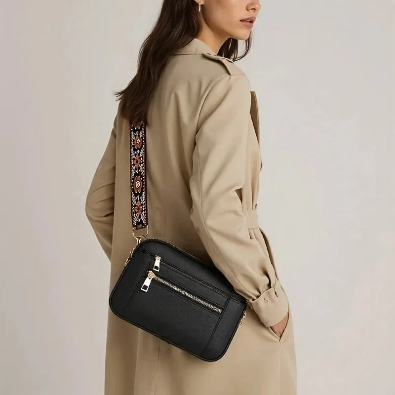 Sac Bandoulière Tendance Sangle Brodée  – NOÉMIE