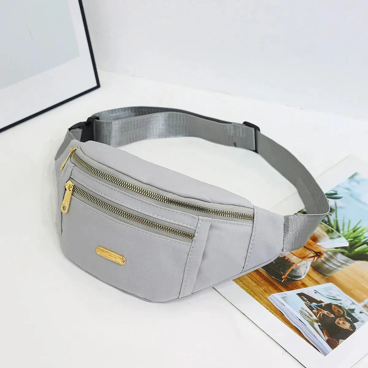 Sacoche Banane Zips Dorés Multipoche - ÉMILIE